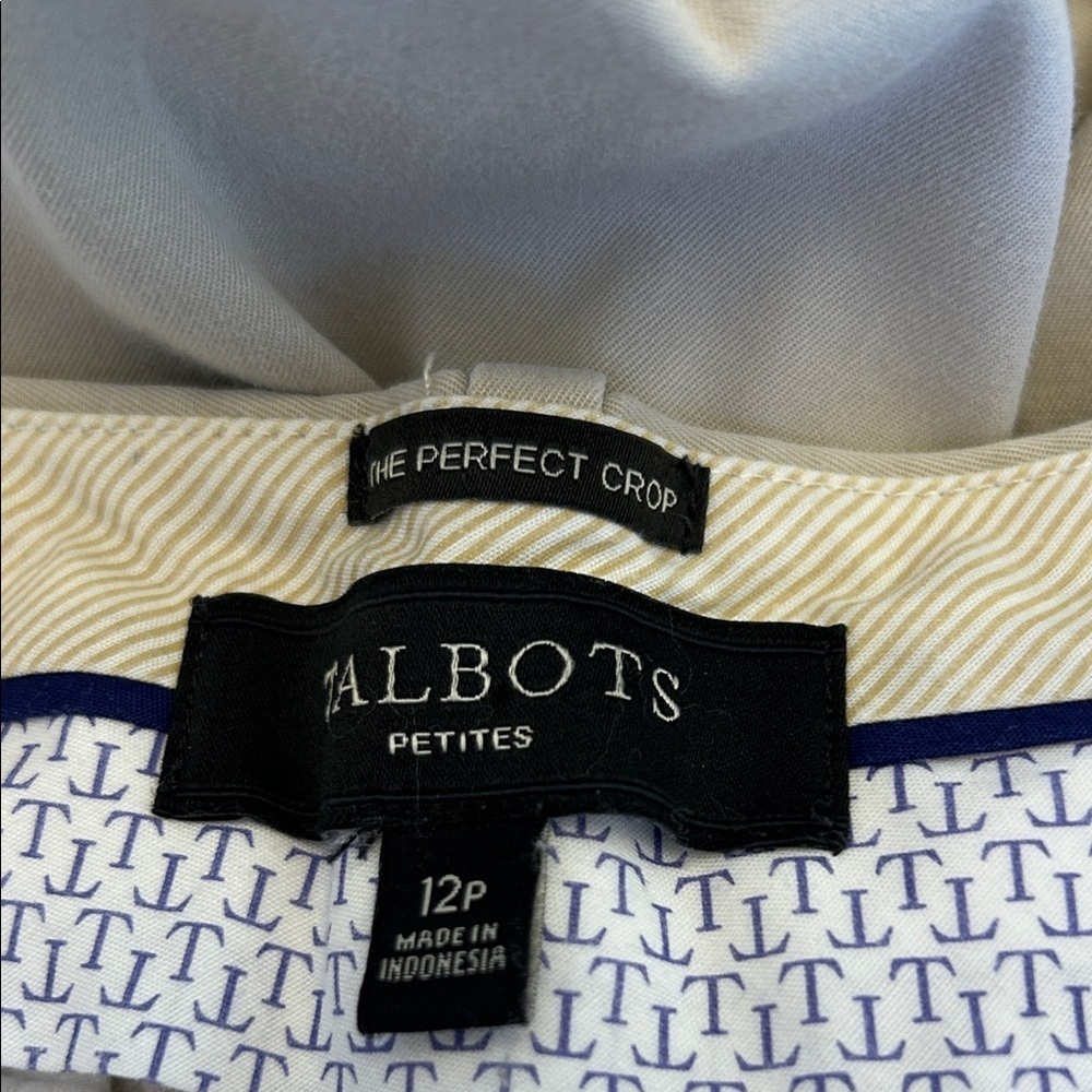 Talbots khaki cropped pants Size 12P EUC - Picture 5 of 6